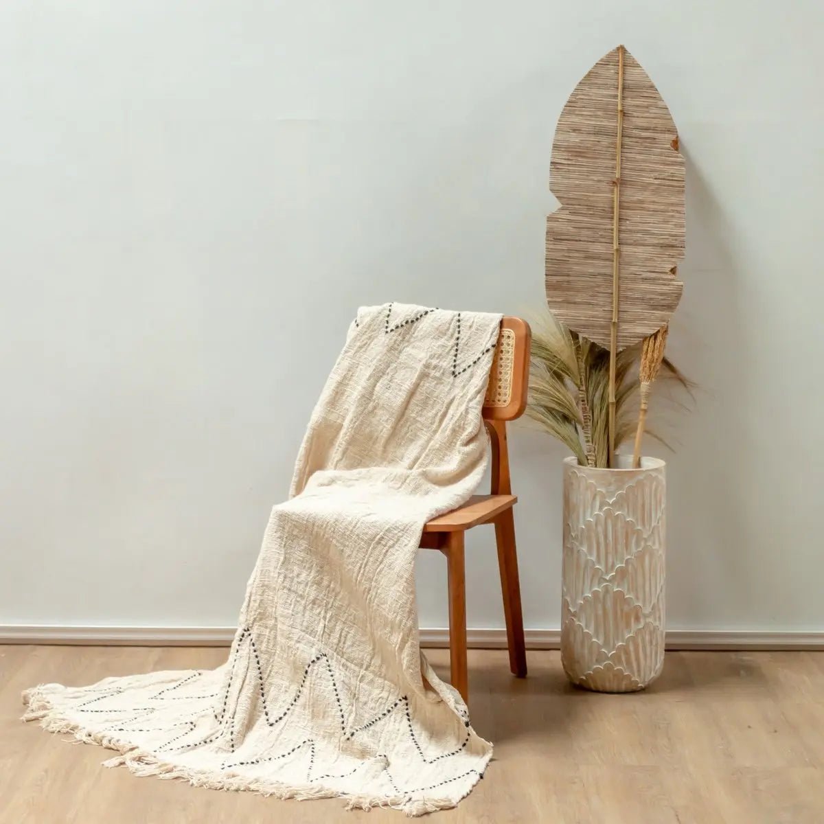 Katoenen Deken LINGGAH – Handgeweven, 140x200 cm