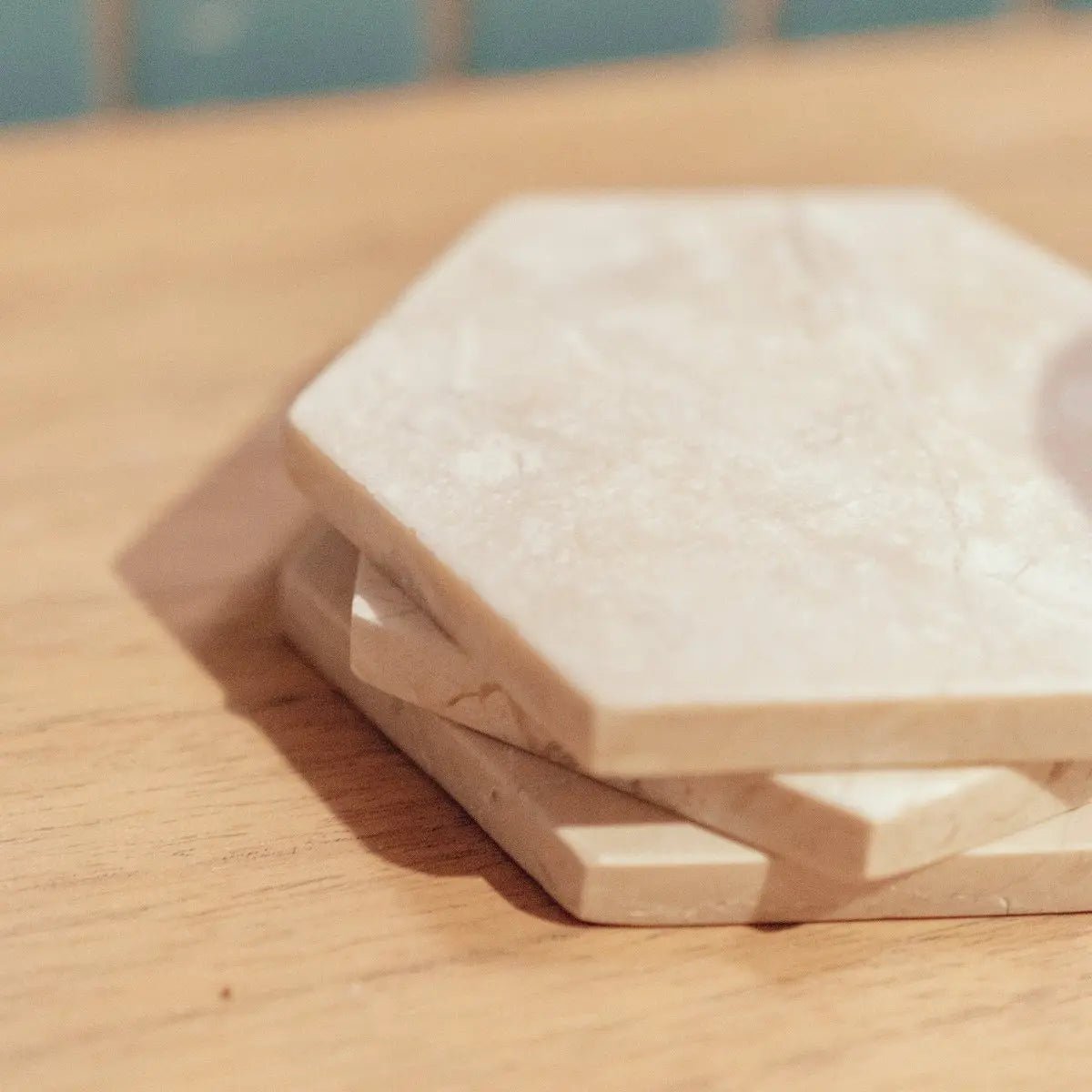 Witte Marmeren Onderzetters INAI | Set van 4 of 8