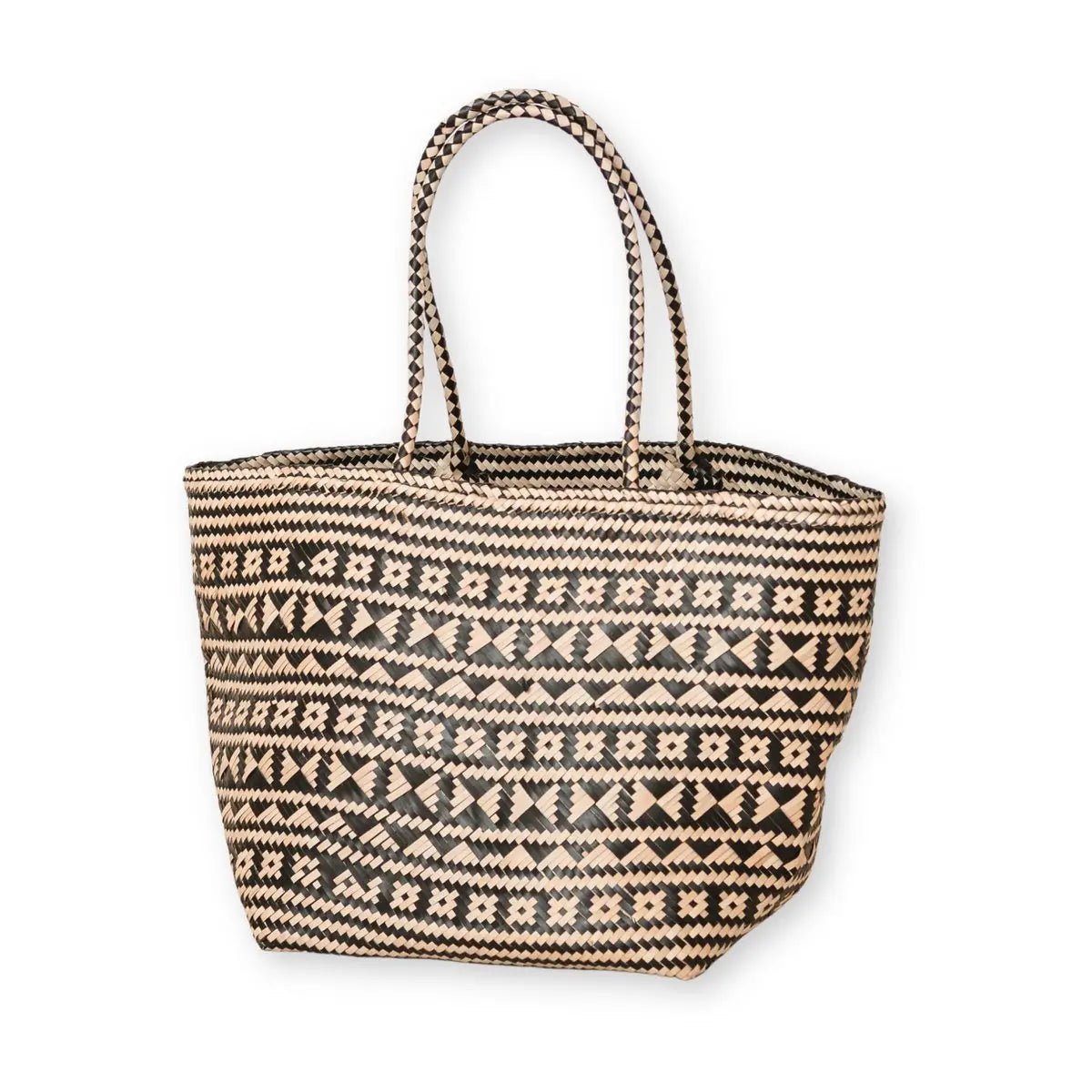 Boho Tote Bag KIDUL – Zeegras Zomertas, Zwart