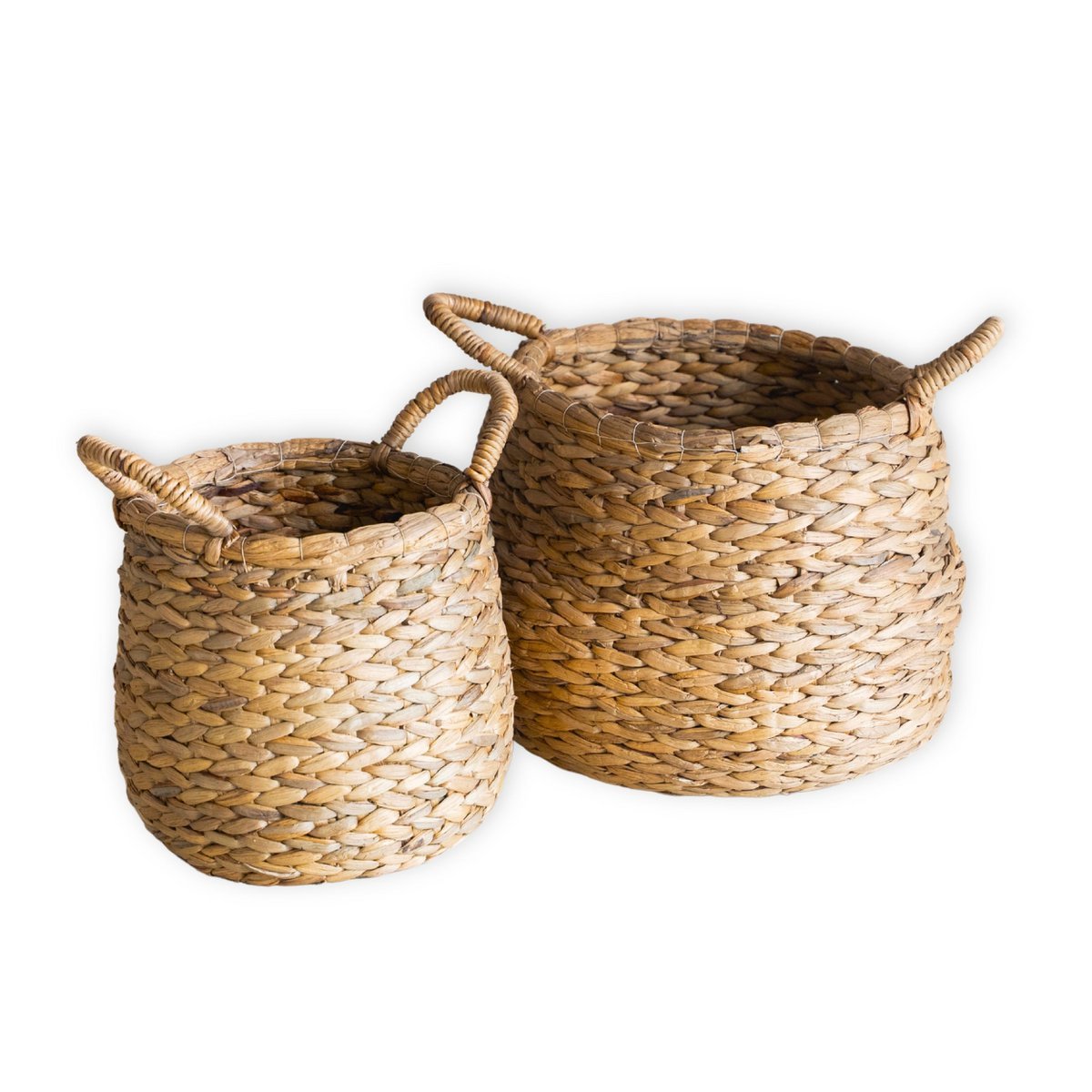 CITRA Ronde Wasmand – Boho Opslagmand van Waterhyacint | 2 Maten
