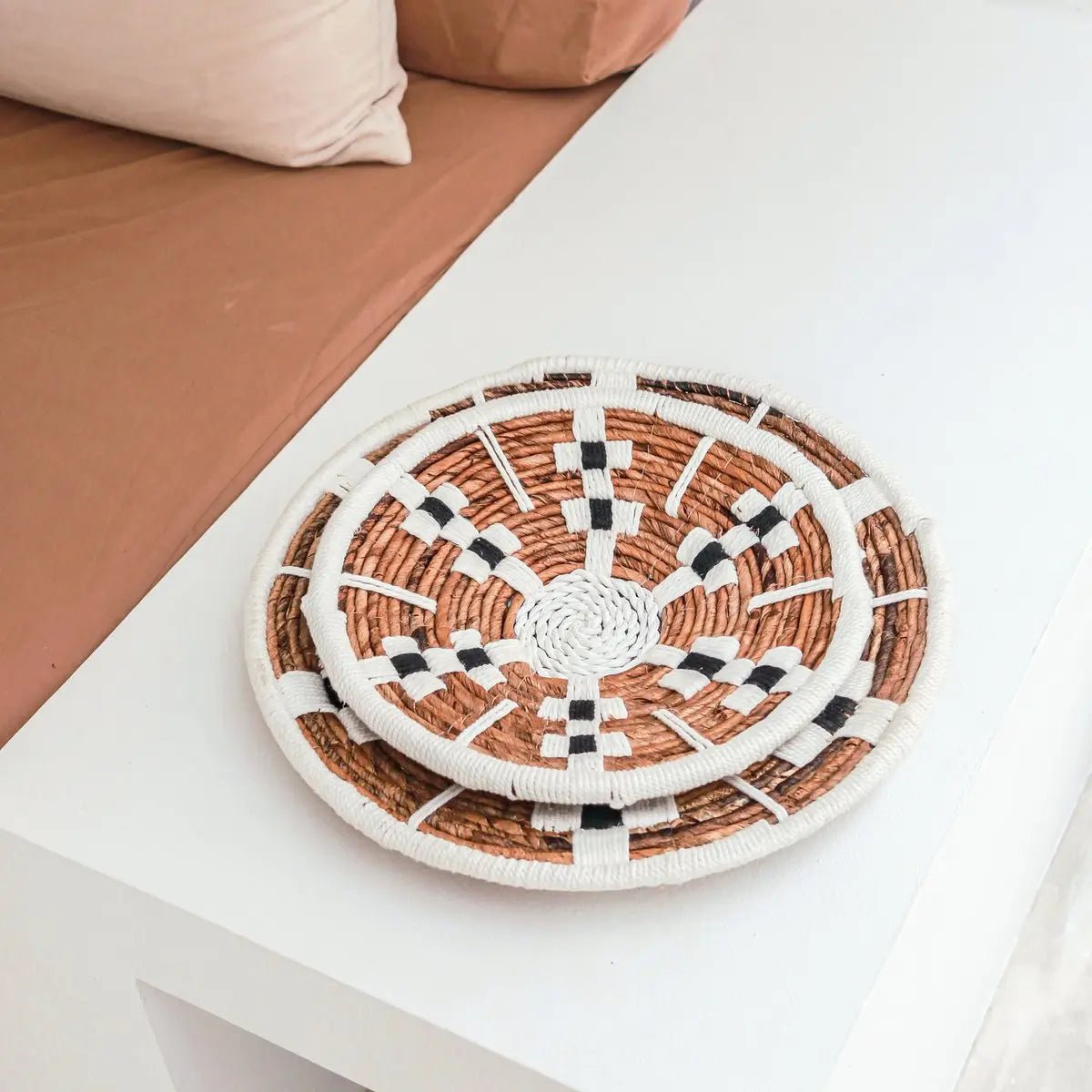 TAMAN Boho Wanddecoratie – Ronde Muurmand van Bananenvezel