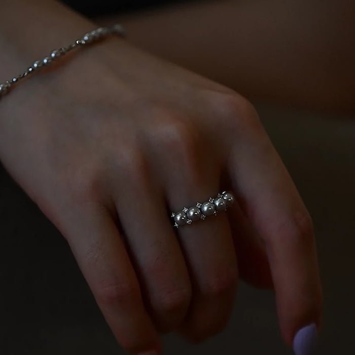 Zoetwaterparel Bloemkroonringen - Verstelbaar