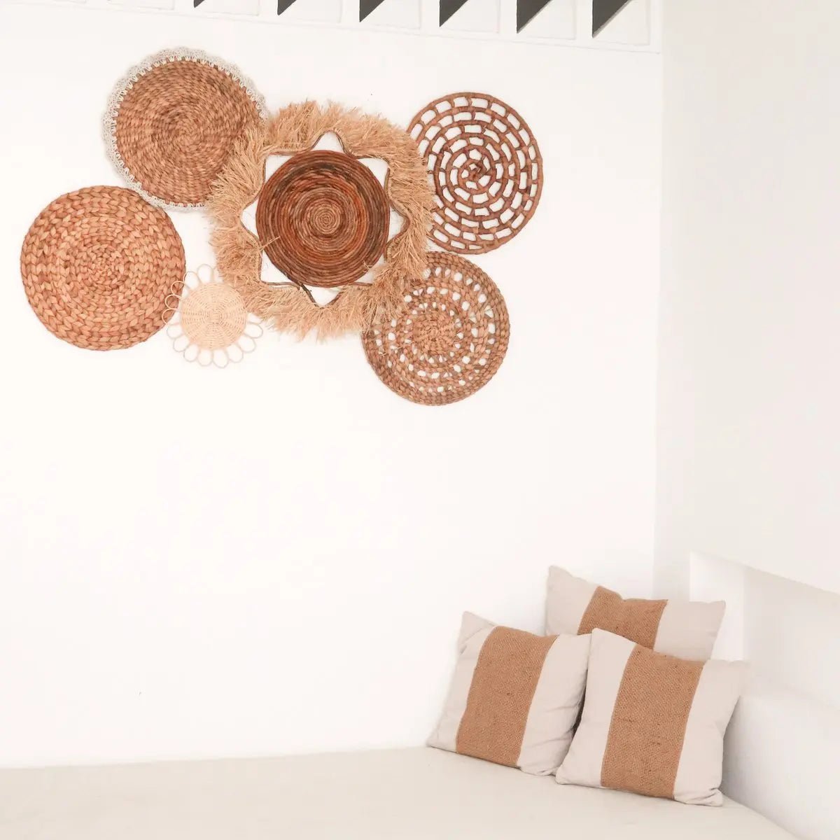DALUM Boho Wanddecoratie – Set van 6 Natuurlijke Stukken