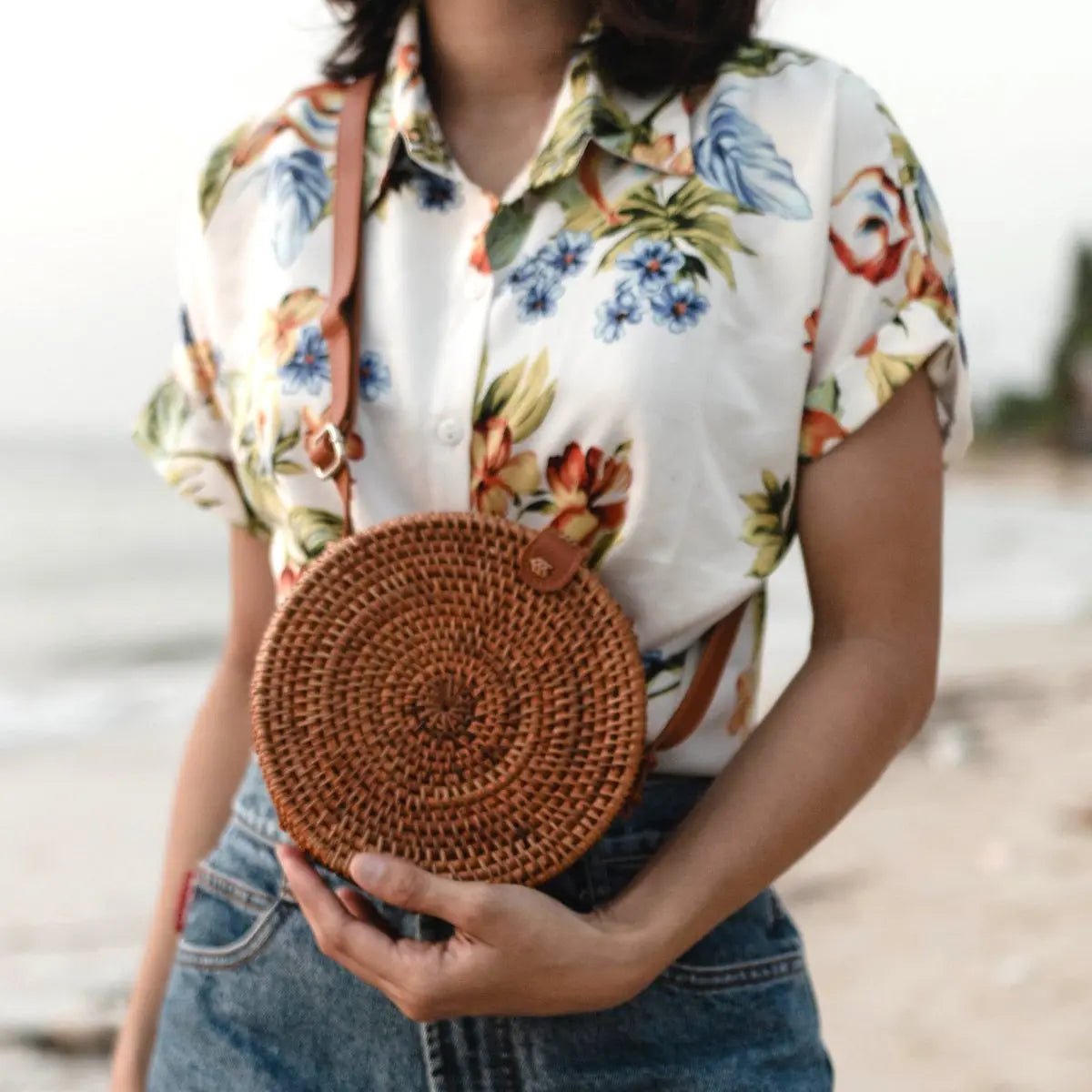 Crossbodytas SENJA van Rattan | Bruine Bali Tas