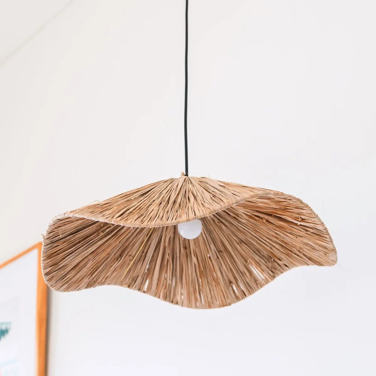 Raffia Hanglamp TAMPAH – Boho, Ø53 cm, Handgemaakt
