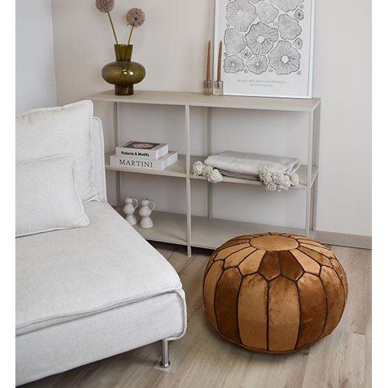 Velvet Pouffe – Karamelbruin