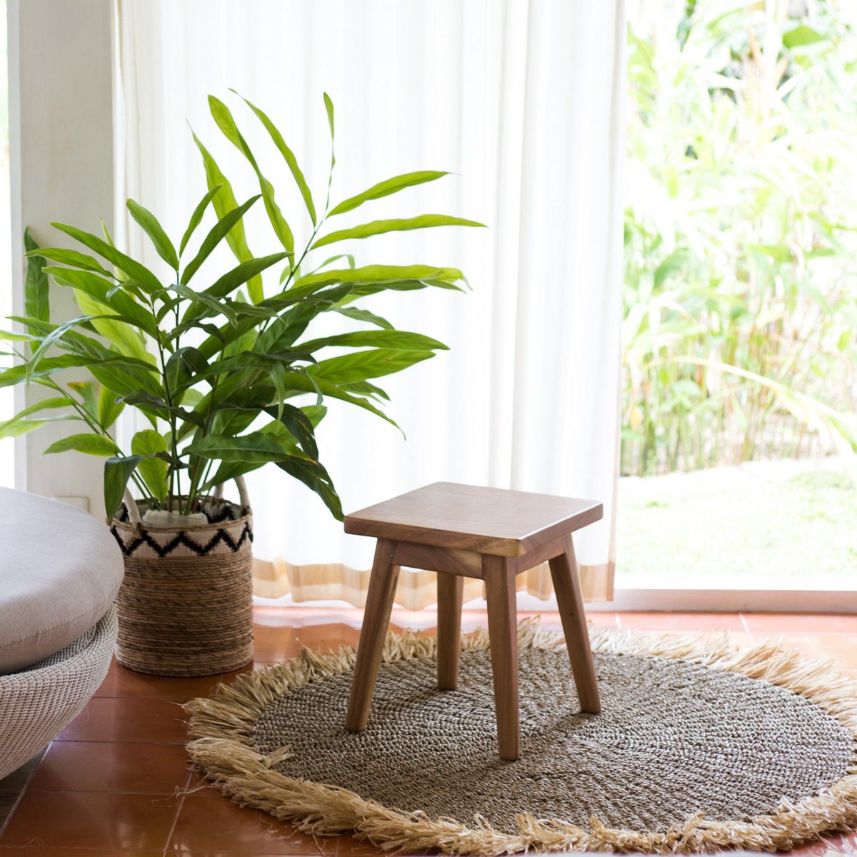 Rond Zeegras Tapijt 100x120 cm – Vloerkleed met Kwastjes DASA