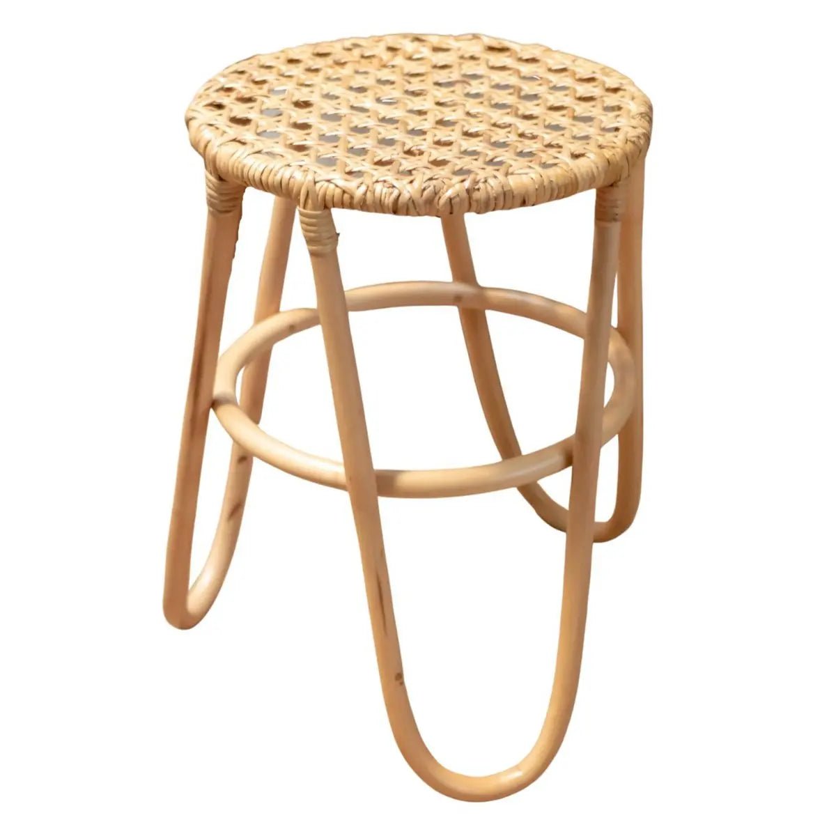 Rattanhocker KOLAKA – Natur, Ø35 cm, geflochtene Sitzfläche