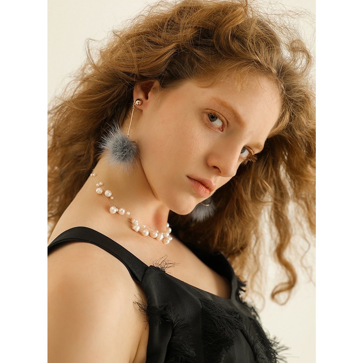 Zoetwaterparel kralen transparante lijn bruids choker