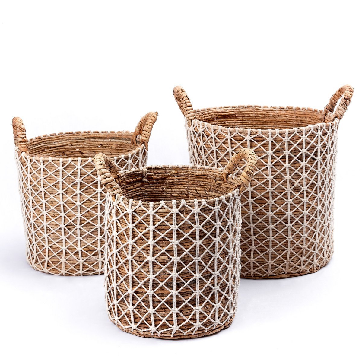 KERSO Boho Was-, Planten- & Opbergmand – Bananenvezel (3 Maten)