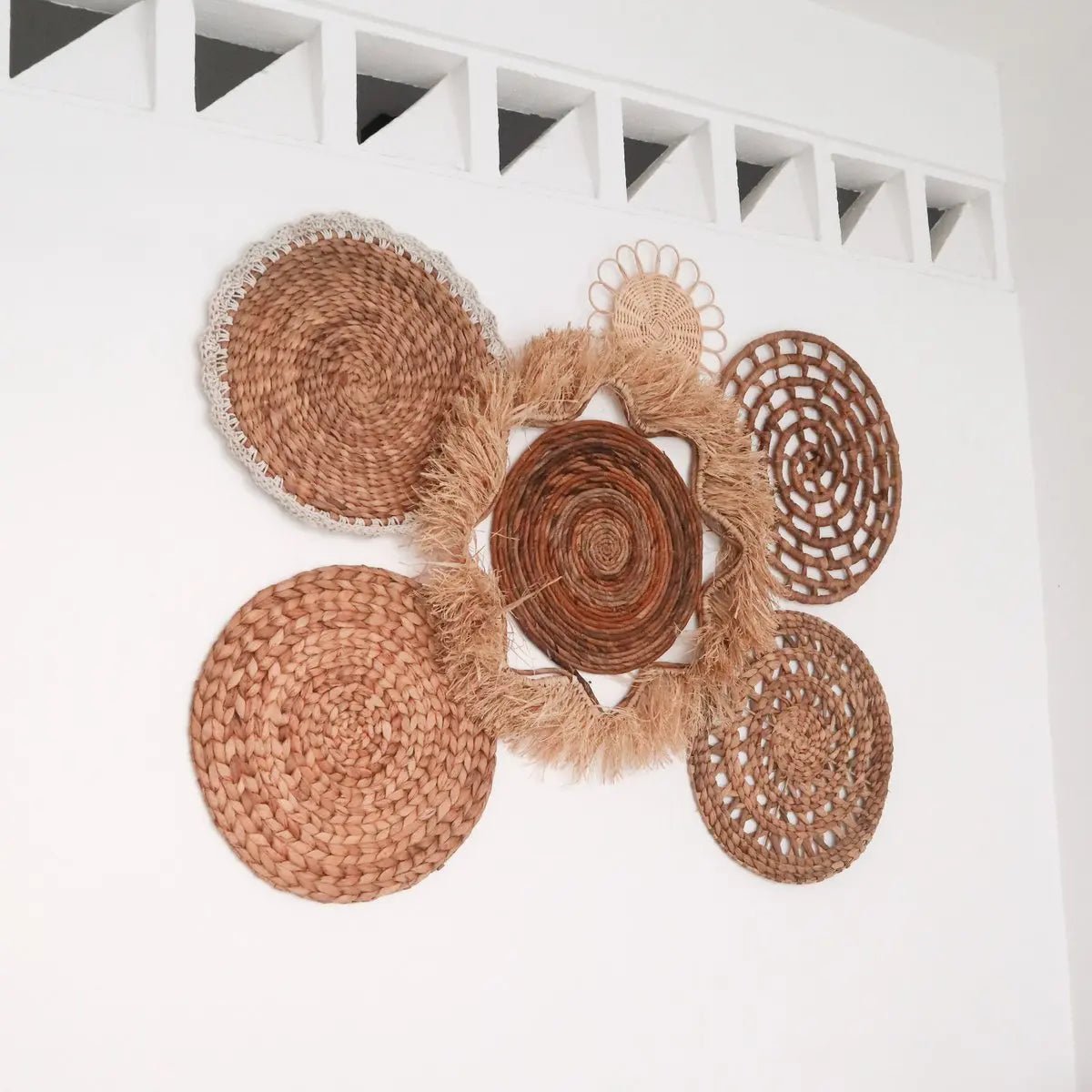 DALUM Boho Wanddecoratie – Set van 6 Natuurlijke Stukken