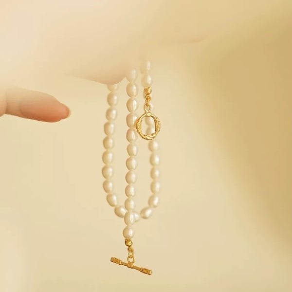 Tijdloze parelkralenketting met OT-gesp