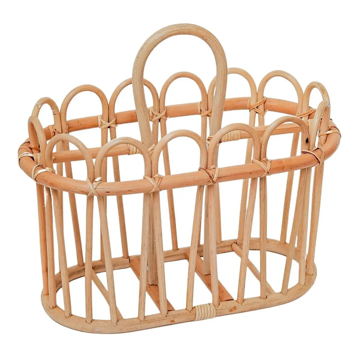 KUNO Handgemaakte Kranten- & Tijdschriftenmand van Rotan