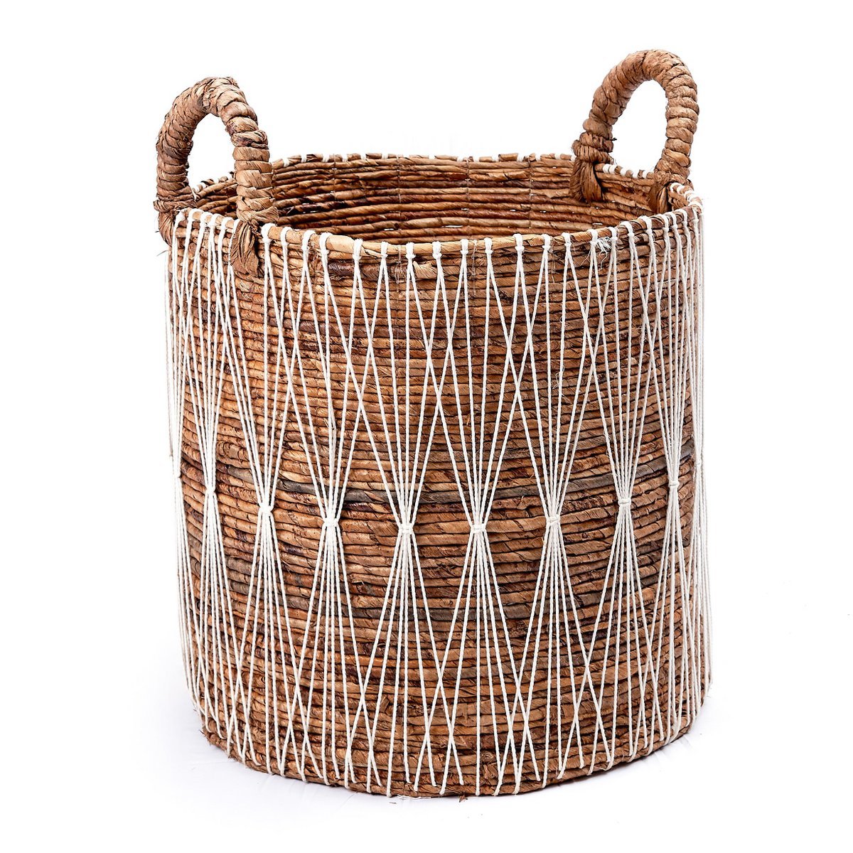 MANDURO Boho Was-, Plant- & Opbergmand – Bananenvezel (3 Maten)