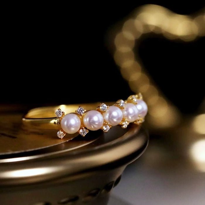 Zoetwaterparel Bloemkroonringen - Verstelbaar