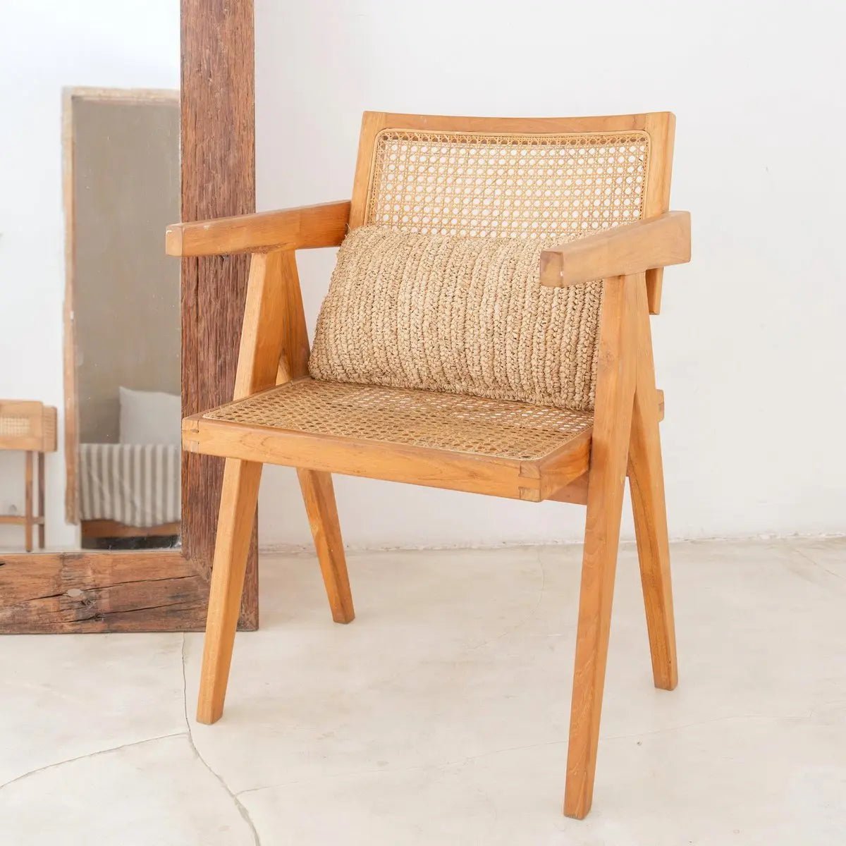 Sierkussen DALUNG – Raffia Decoratief Bankkussen, 50x30 cm