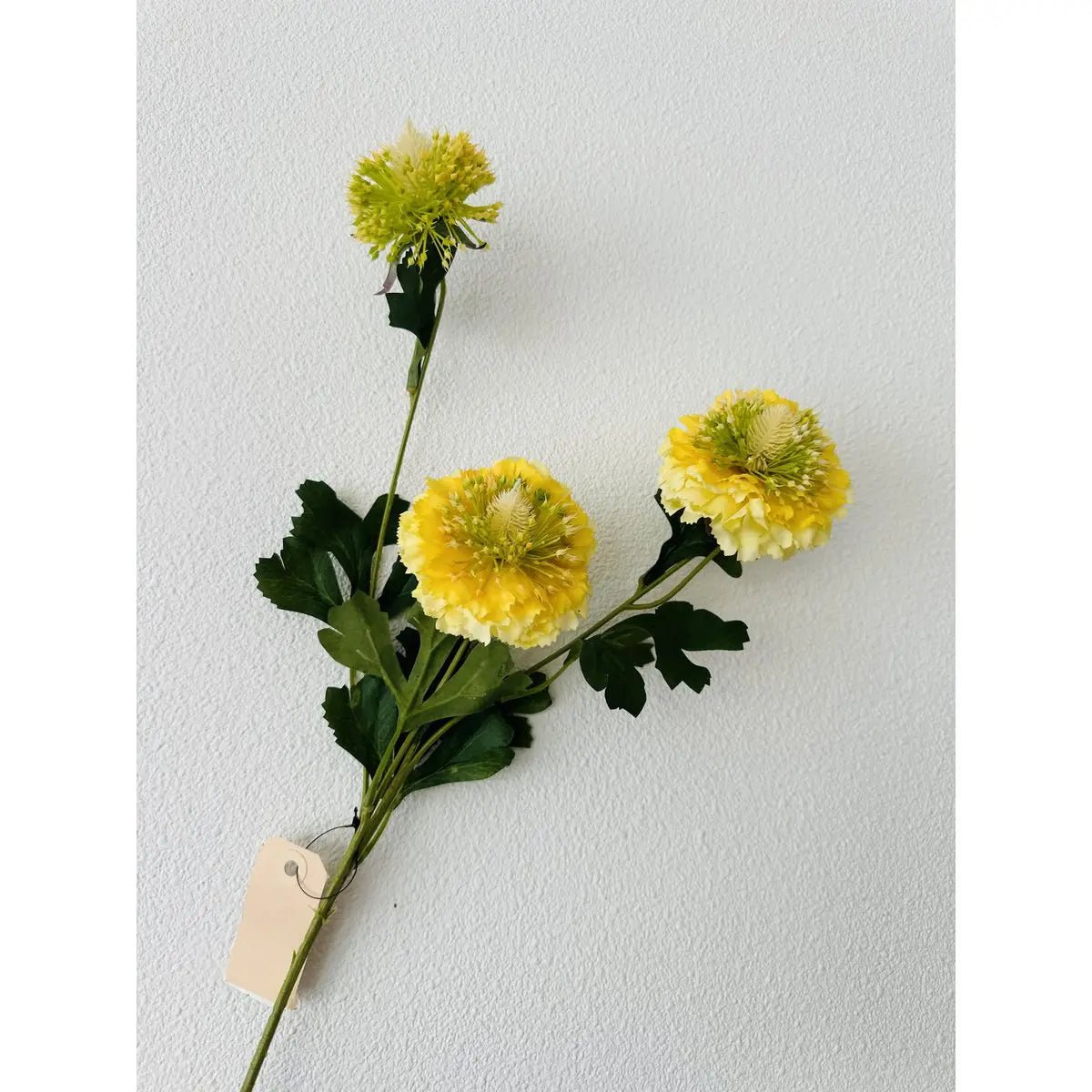 Scabiosa kunstbloem H80cm centimeter 2STUKS geel