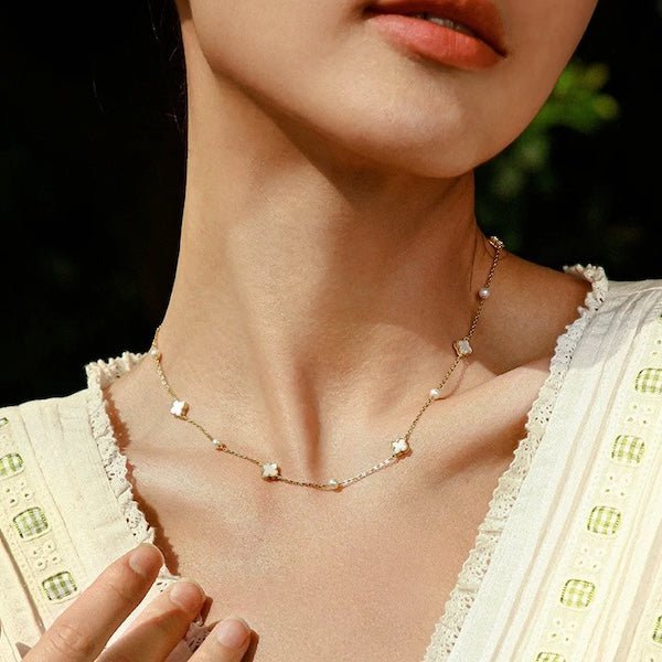 Elegante MOP Lucky Clover parels kralen ketting