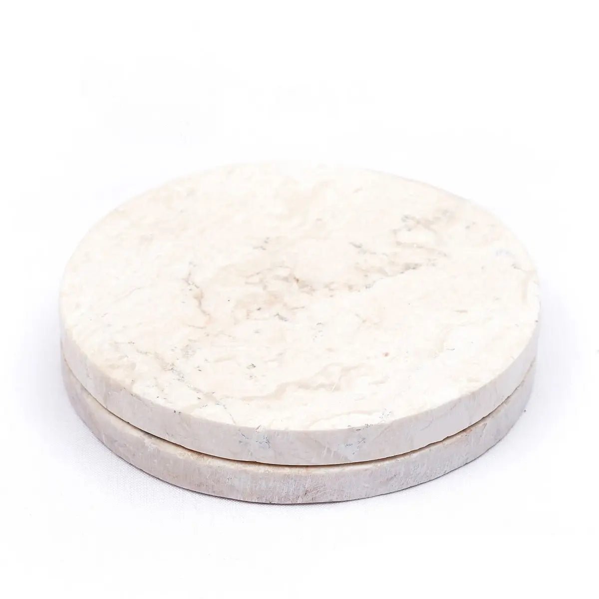 Ronde Witte Marmeren Onderzetters RANUKA | Set van 4 of 8