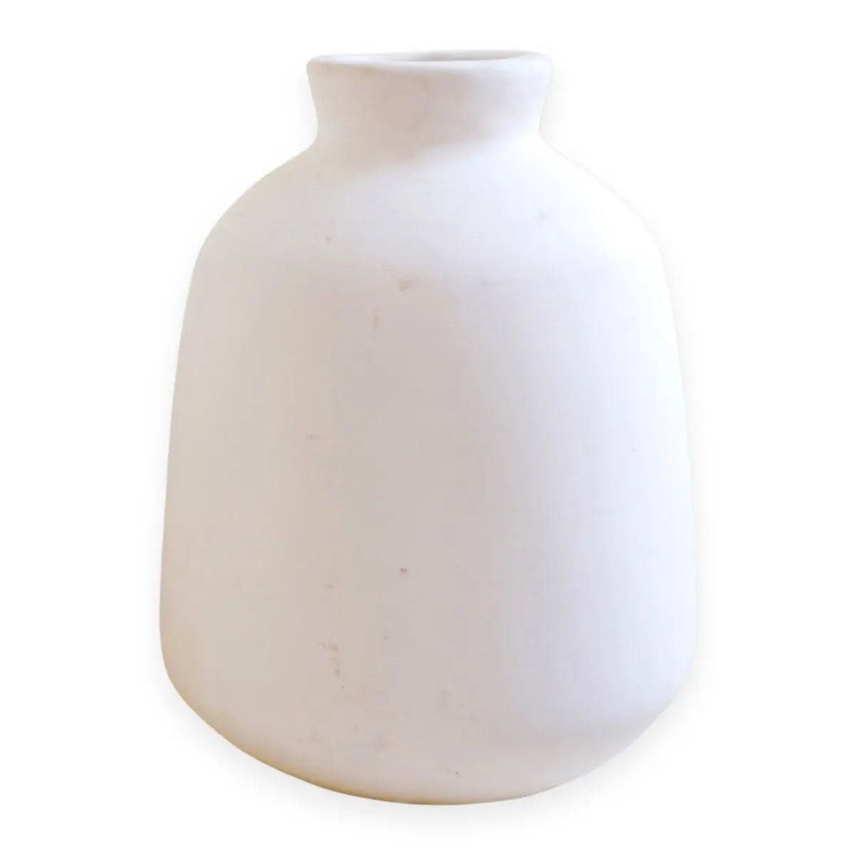 Vaas BAWA – Kleine Witte Decoratieve Vaas van Klei