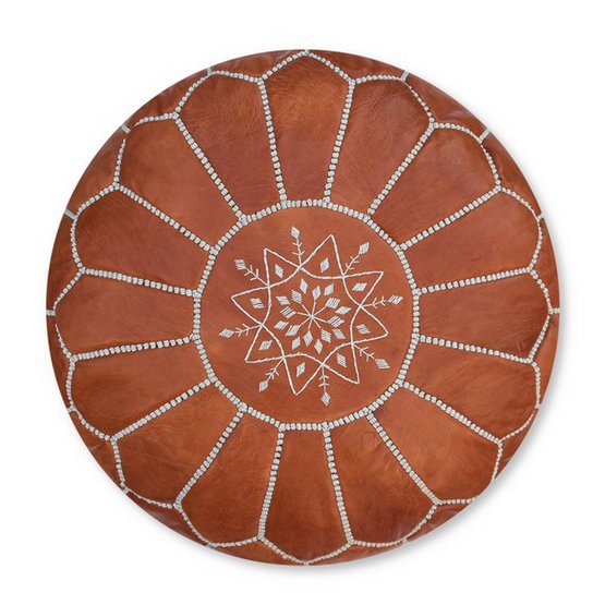 Lederen Pouffe – Terra Brown | Stijlvol & Duurzaam