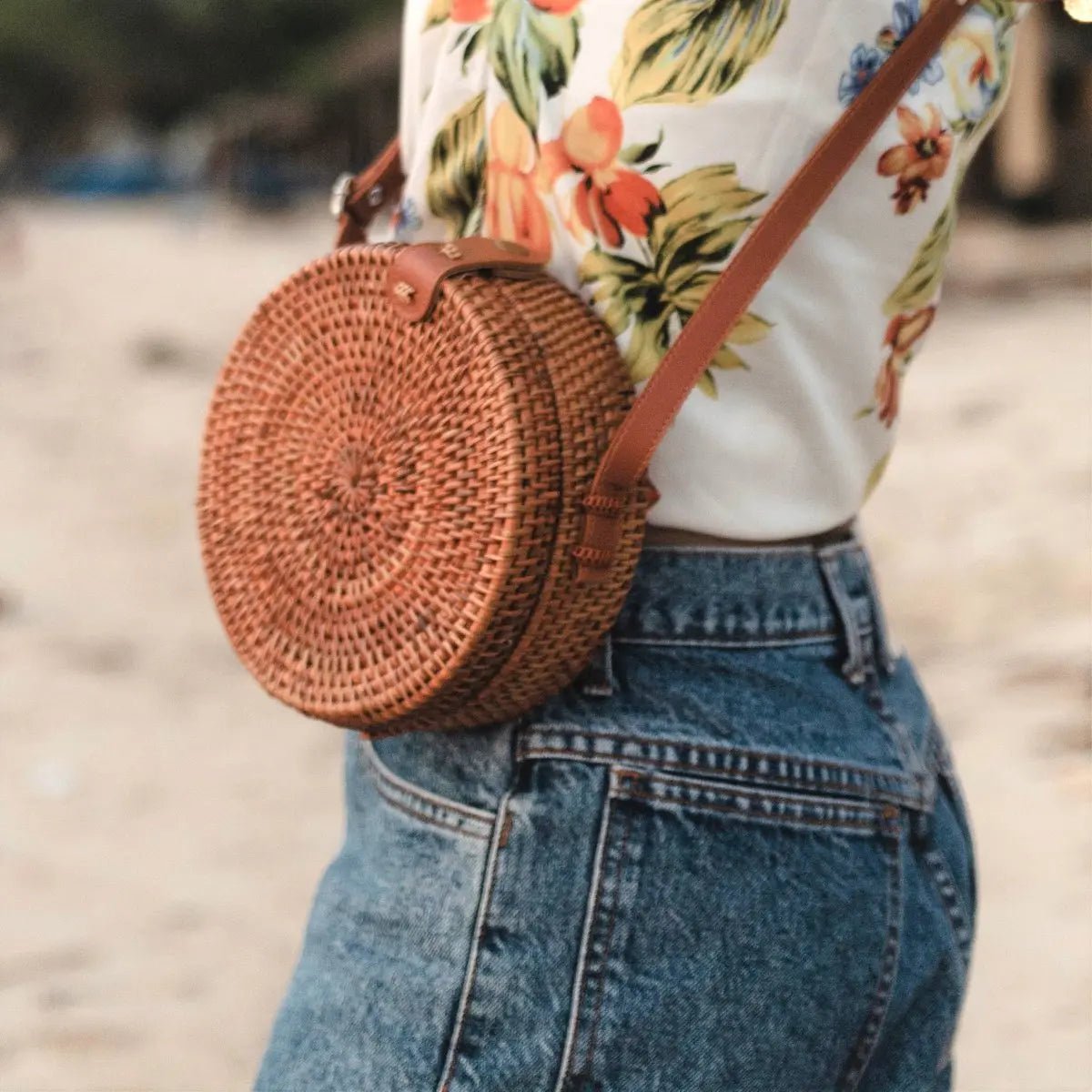 Crossbodytas SENJA van Rattan | Bruine Bali Tas