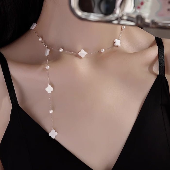 Parel van parel gelukkige klaver kralen sieraden set