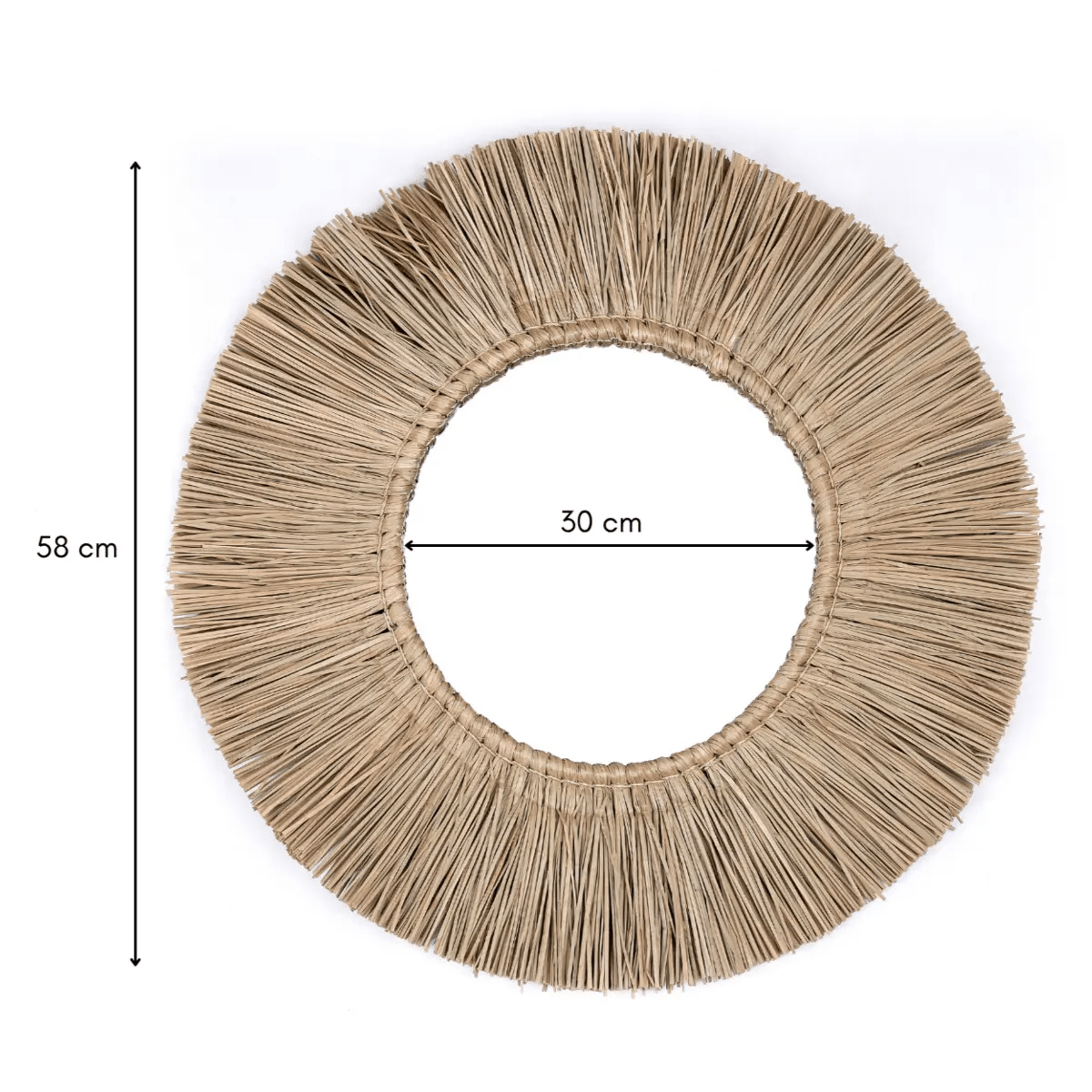 Wandspiegel RIMBA – Ronde Zeegras Spiegel, Ø60 cm