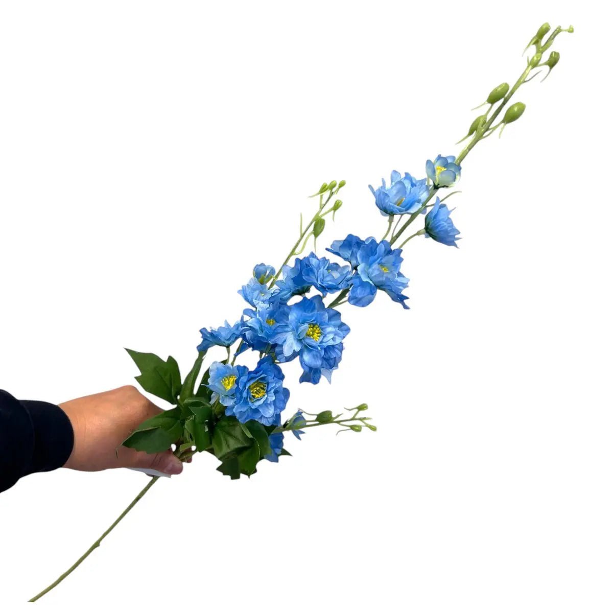 Grote 3-takkige delphinium | Zijden kunstbloem | Lengte 70cm 1stk