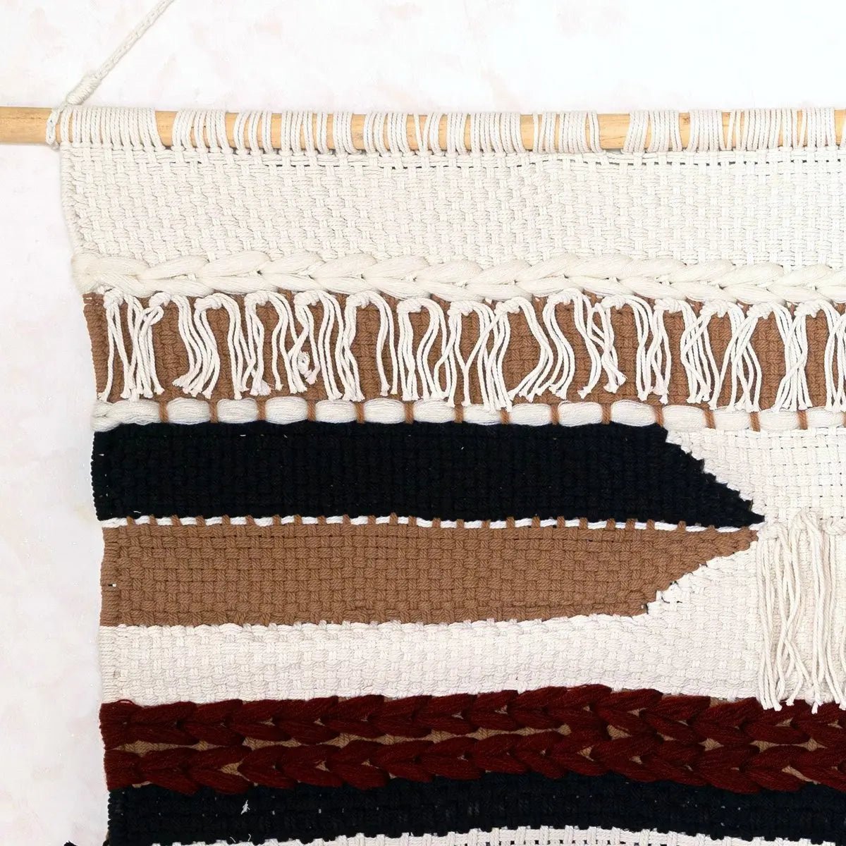 UDARA Macramé Muurhanger – Boho Handgeweven Wanddecor 120x95 cm