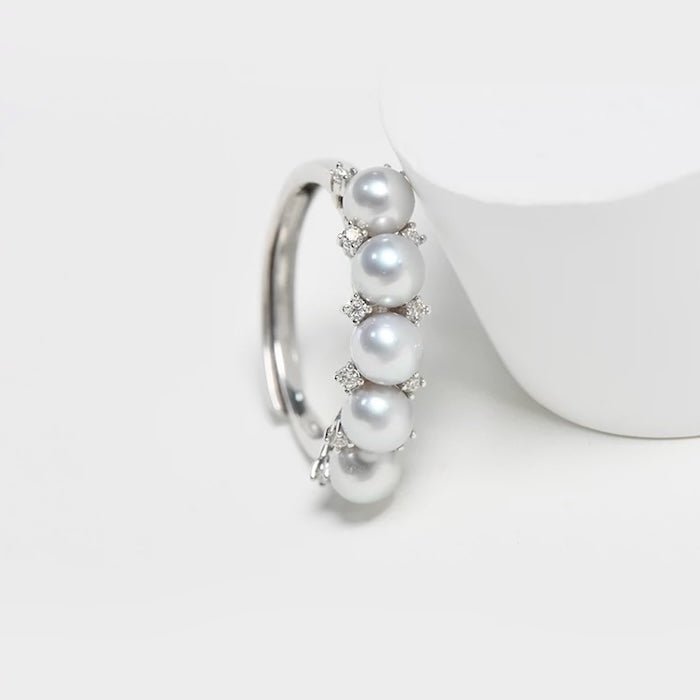 Zoetwaterparel Bloemkroonringen - Verstelbaar