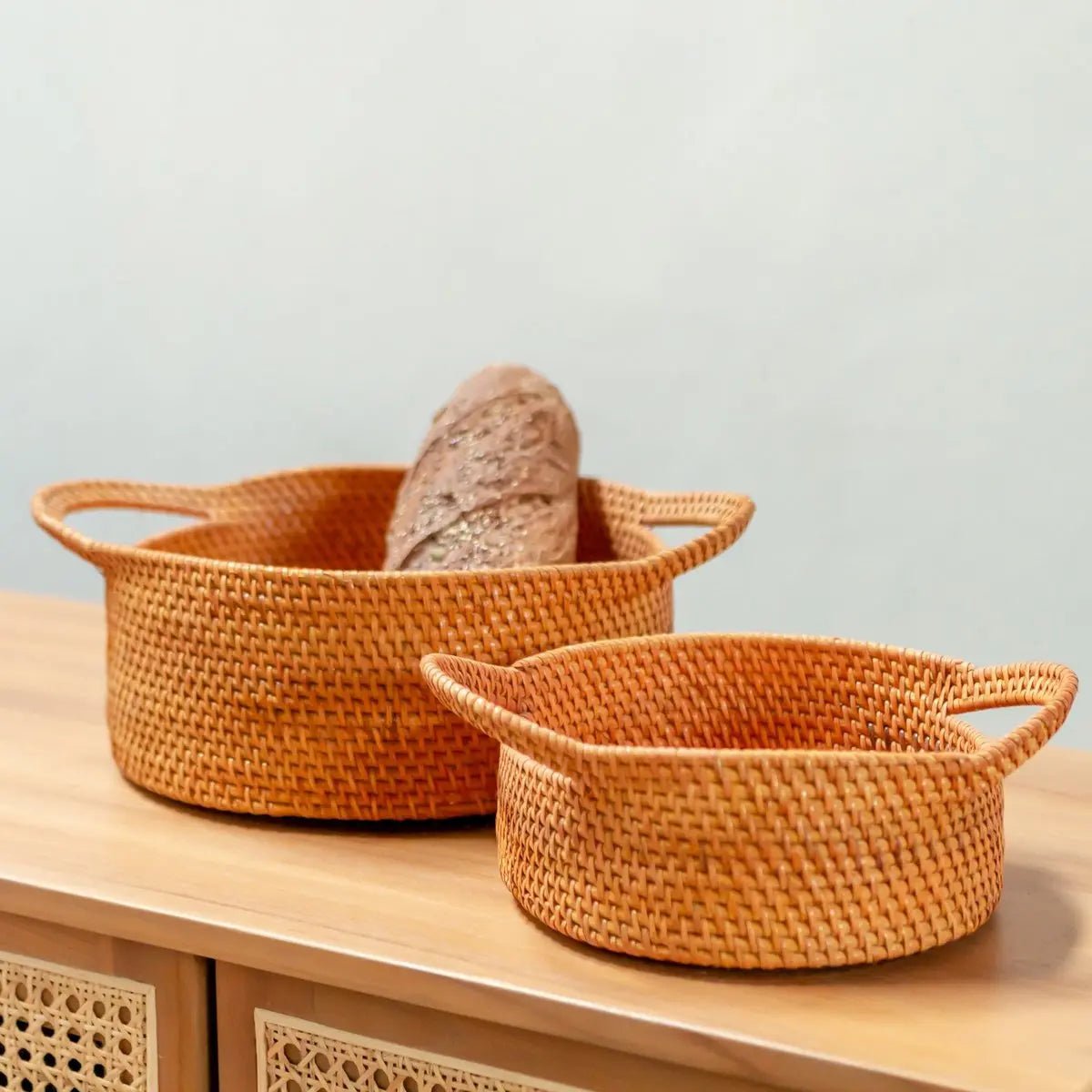 SUWARI Kleine Rotan Opbergmand – Decoratieve Mand 2 Maten