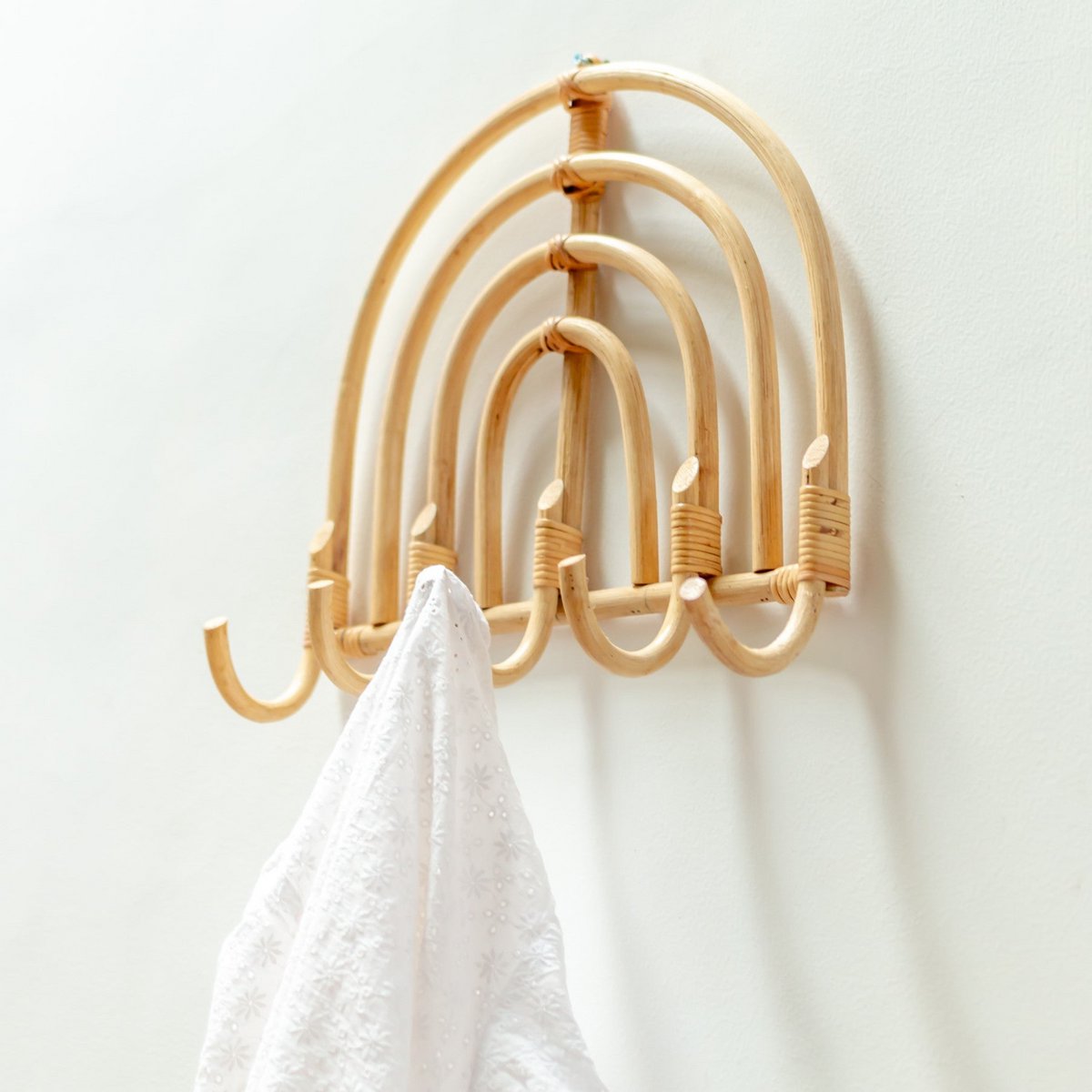 Rotan Kapstok MAKU – Beige Wandhaken | 2 Maten