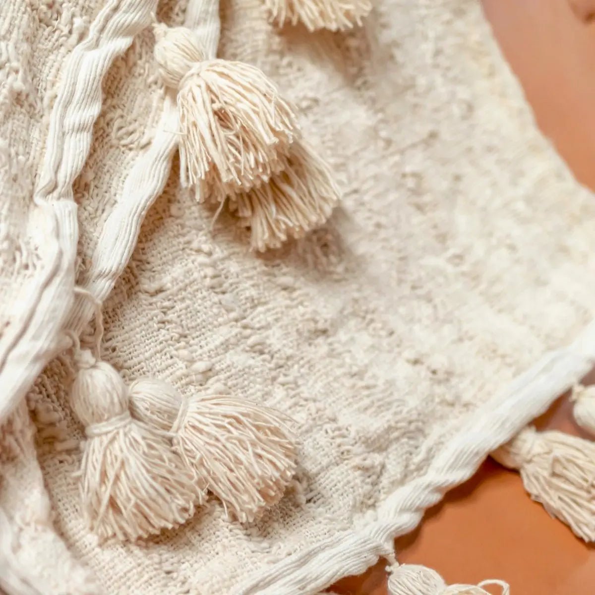 Boho Deken TENUN – Katoen, 110x200 cm, Handgeweven