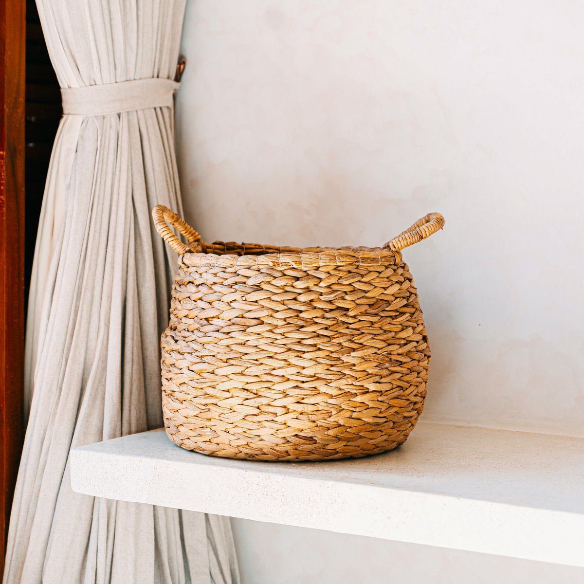 CITRA Ronde Wasmand – Boho Opslagmand van Waterhyacint | 2 Maten