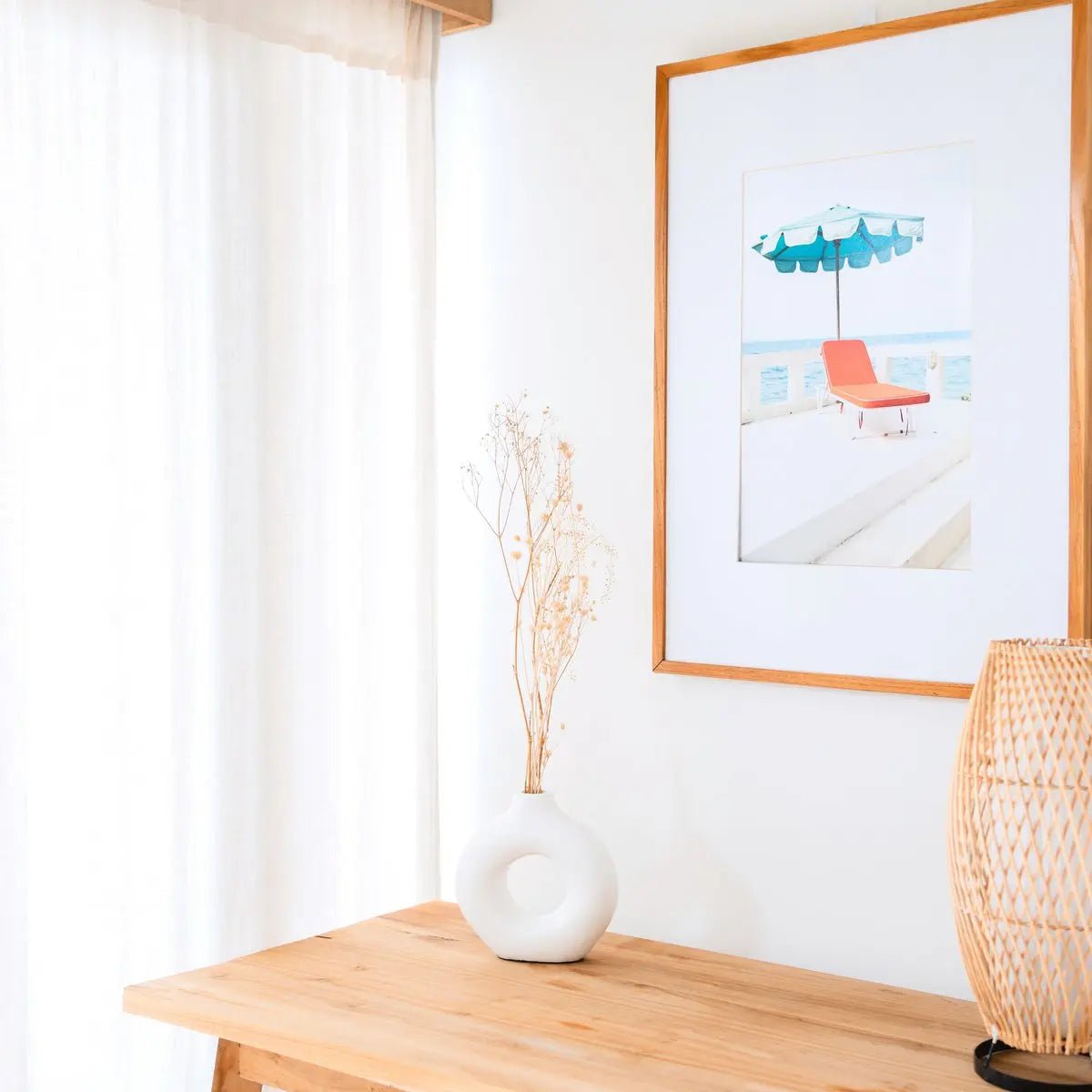 Witte Ringvormige Vaas NUSA – Handgemaakte Klei Bohovaas