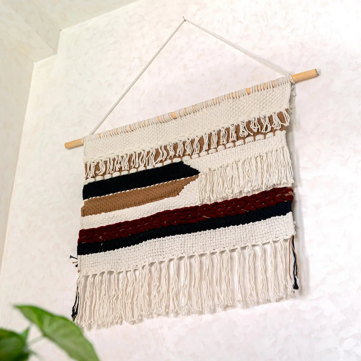UDARA Macramé Muurhanger – Boho Handgeweven Wanddecor 120x95 cm