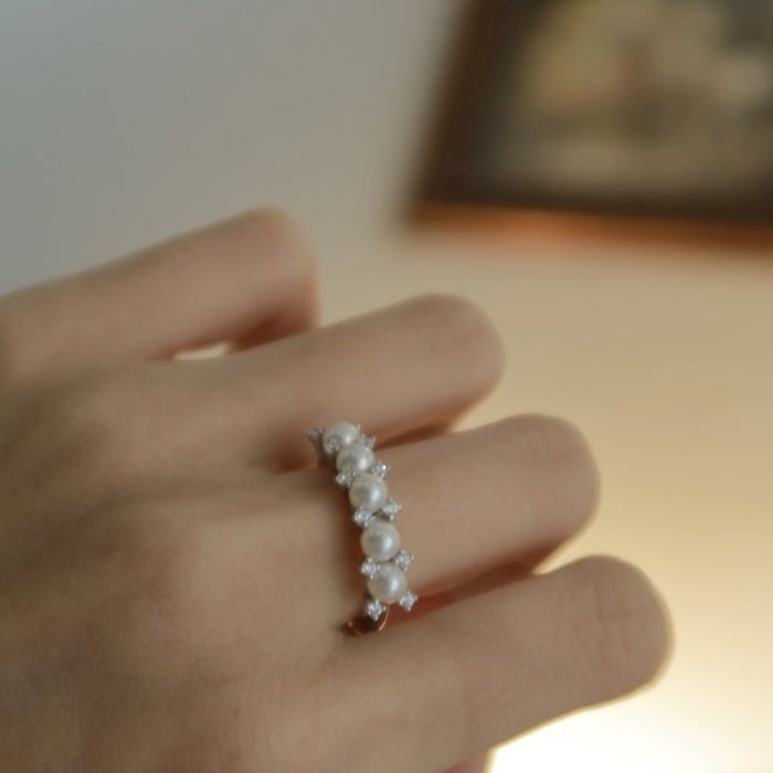 Zoetwaterparel Bloemkroonringen - Verstelbaar