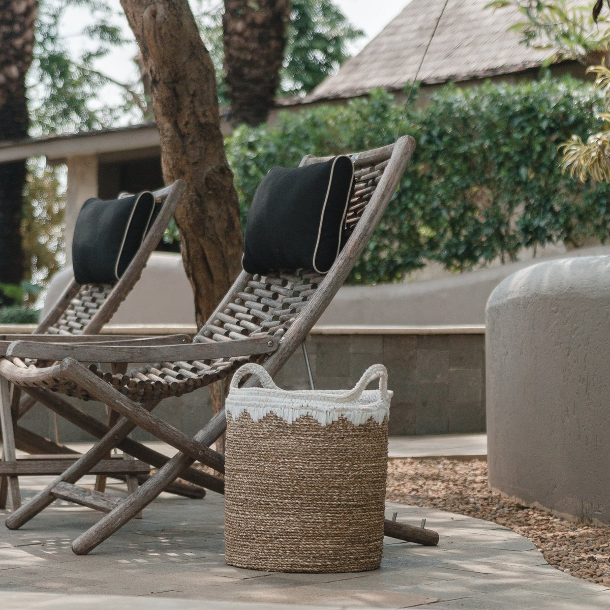 NIAS Grote Was-, Opberg- & Plantenmand – Wit, Natuurlijke Vezels (2 Maten)