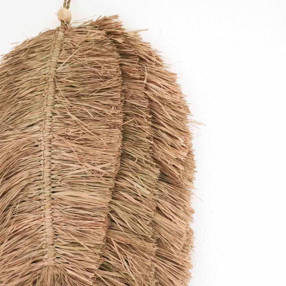 TIPIN Tropisch Wanddecor – Bladvormig, Handgeweven Raffia Ø50 cm