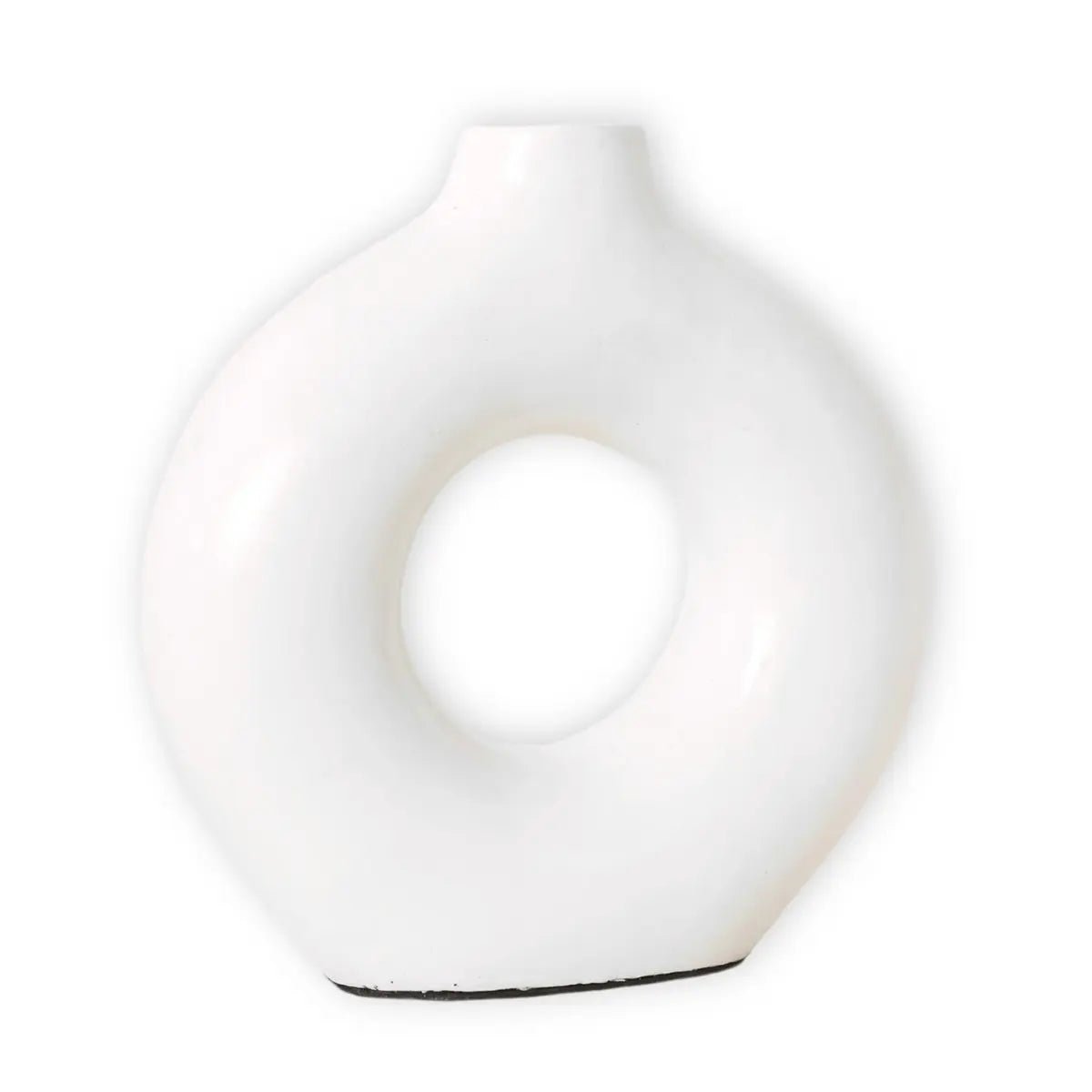 Witte Ringvormige Vaas NUSA – Handgemaakte Klei Bohovaas