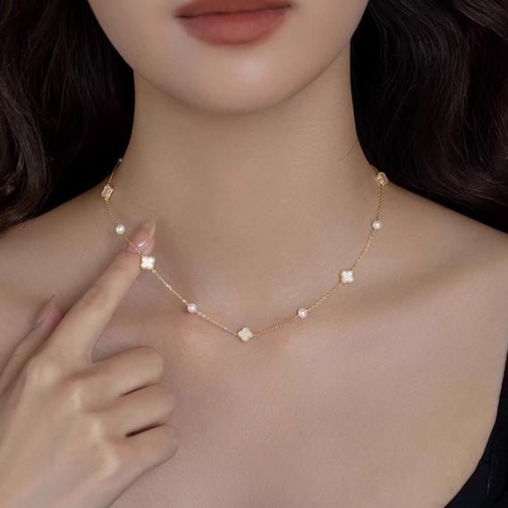 Elegante MOP Lucky Clover parels kralen ketting