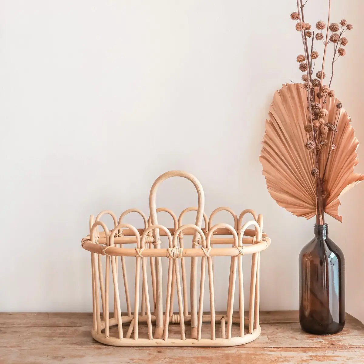 KUNO Handgemaakte Kranten- & Tijdschriftenmand van Rotan