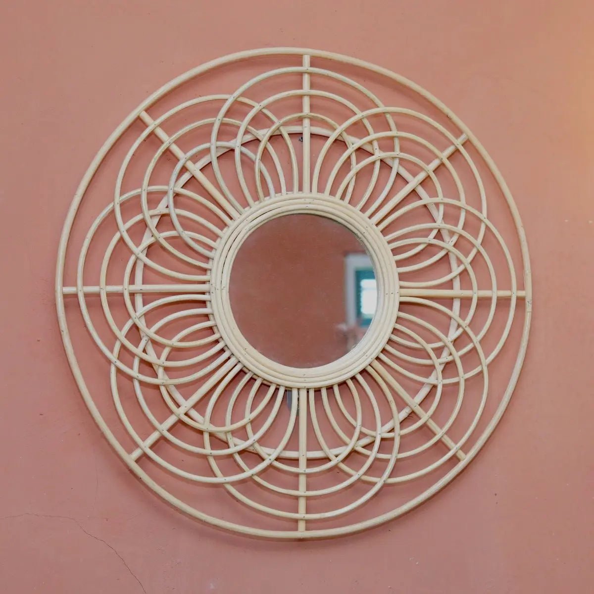 Ronde Rotan Spiegel PUTUK | Boho Wandspiegel 58 cm Handgemaakt