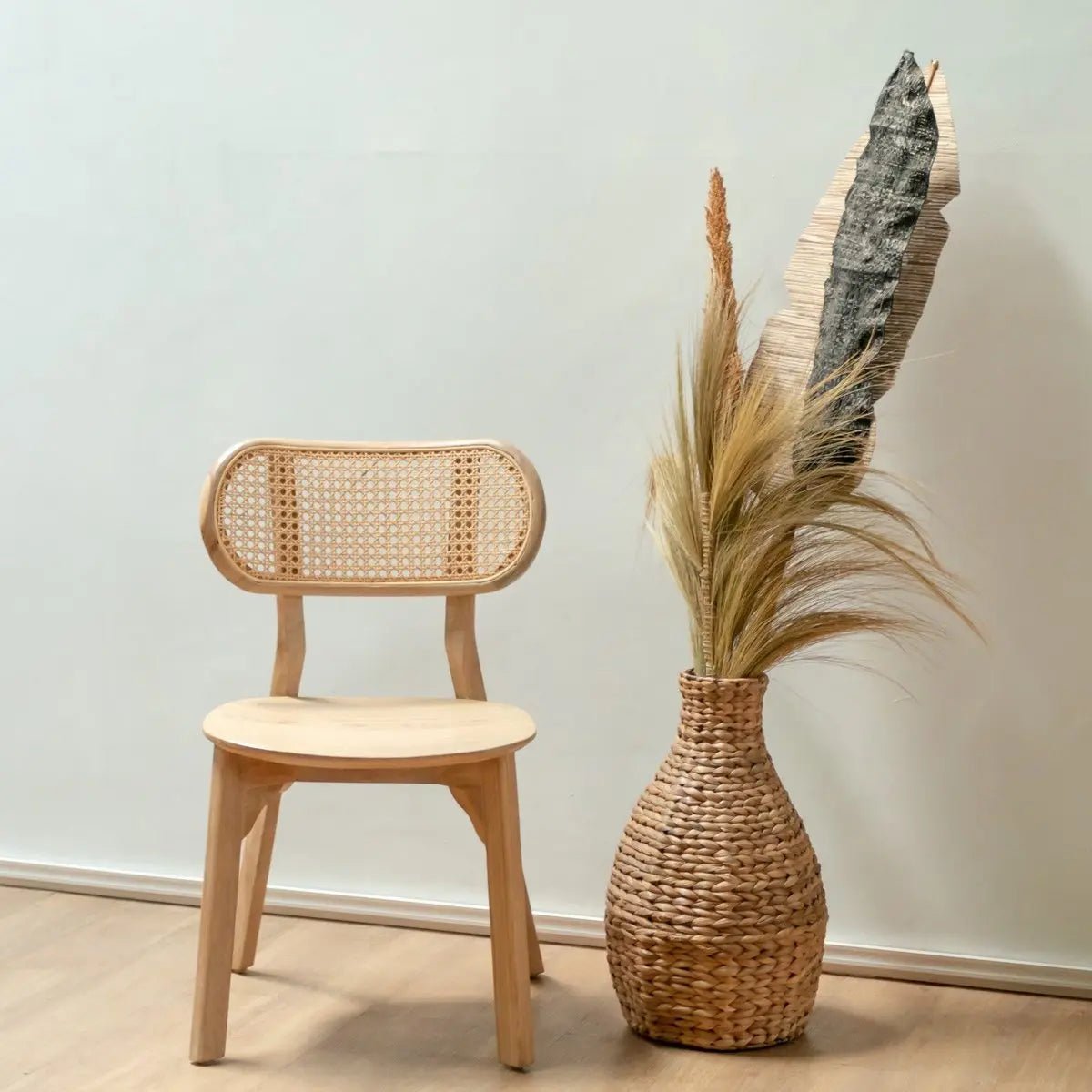 Boho Vaas DAYANA – Naturel, Geweven Waterhyacint