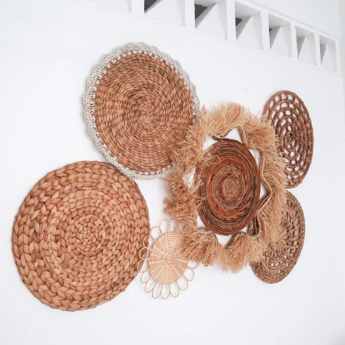DALUM Boho Wanddecoratie – Set van 6 Natuurlijke Stukken