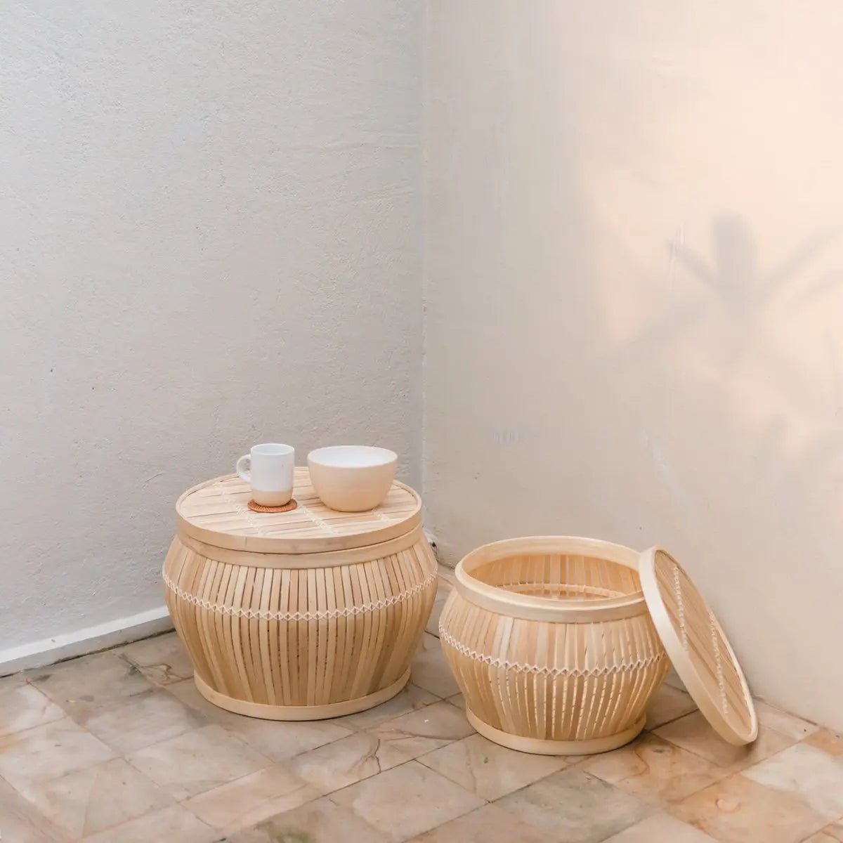 Bamboe Tafel BATAVIA – Bijzettafel of Salontafel, 2 Maten