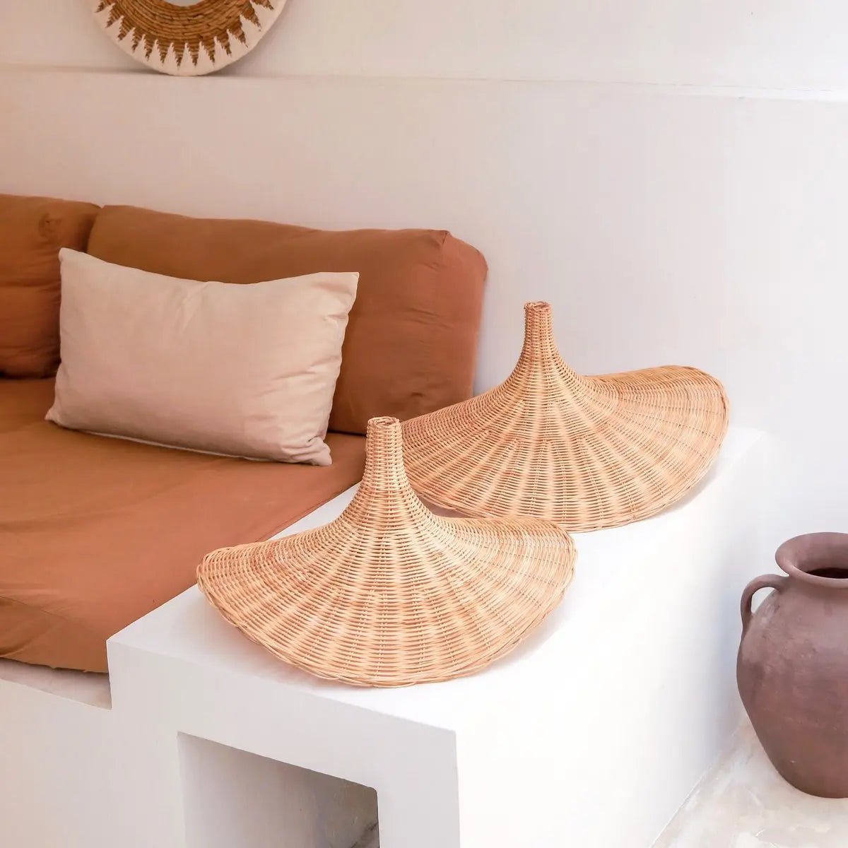 Rotanlamp SAYAN – Trechtervorm, Natuurlijke Vezels, 2 Maten