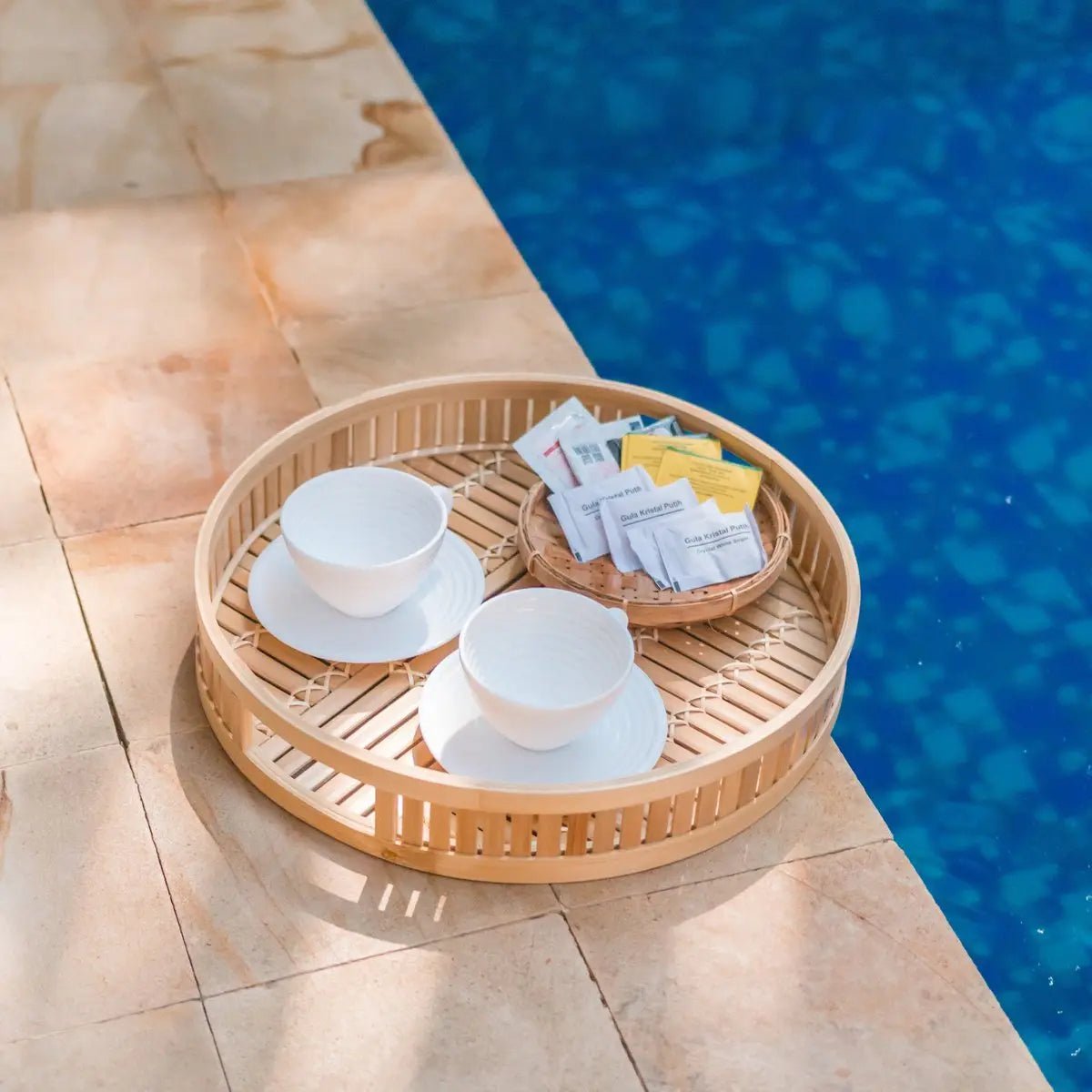 SENAYAN Rond Bamboe Dienblad Ø40 cm – Decoratief Serveerblad