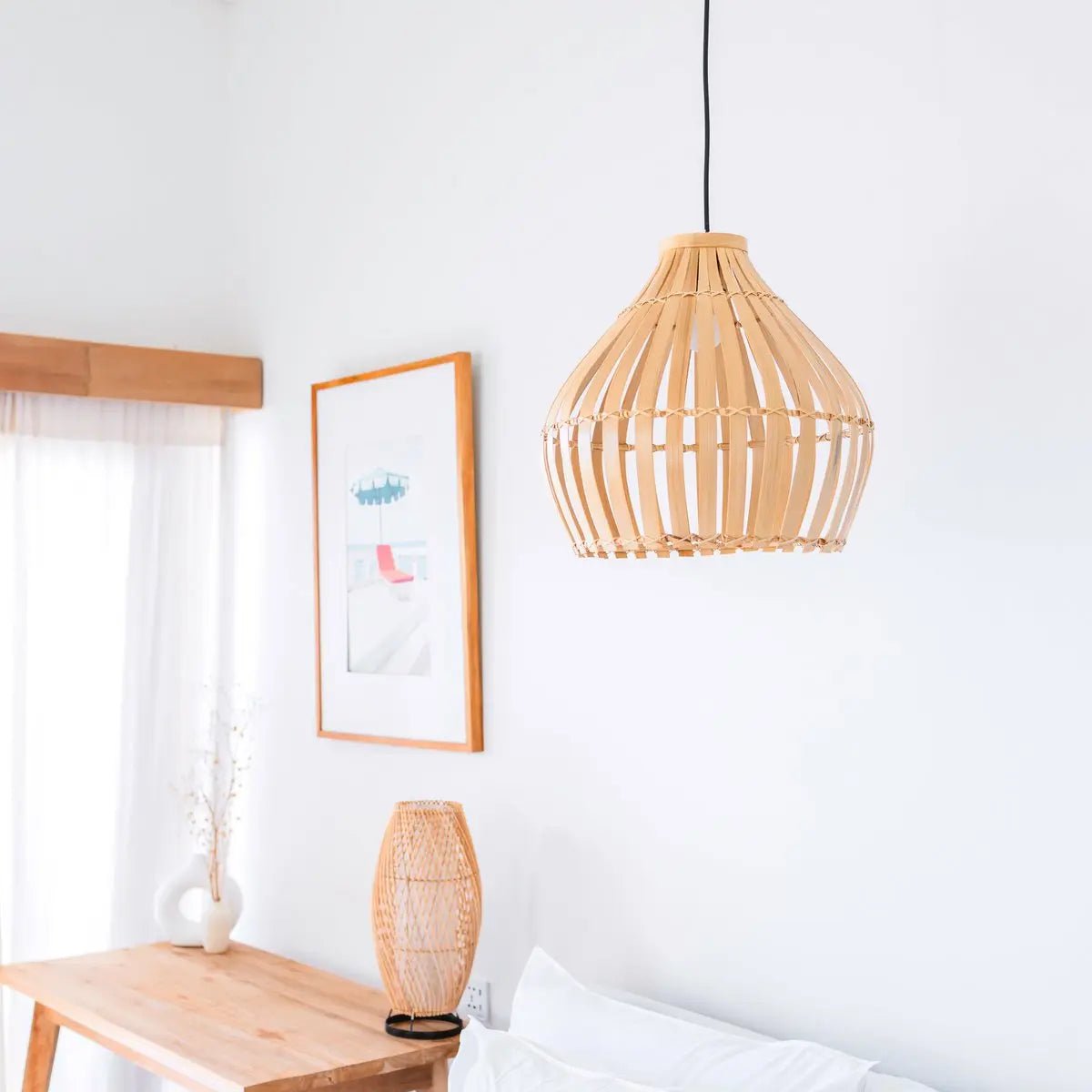 Bamboe Hanglamp KIRMA | Klokvormige Handgemaakte Lampenkap Ø 45 cm